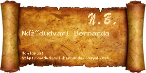 Nádudvari Bernarda névjegykártya